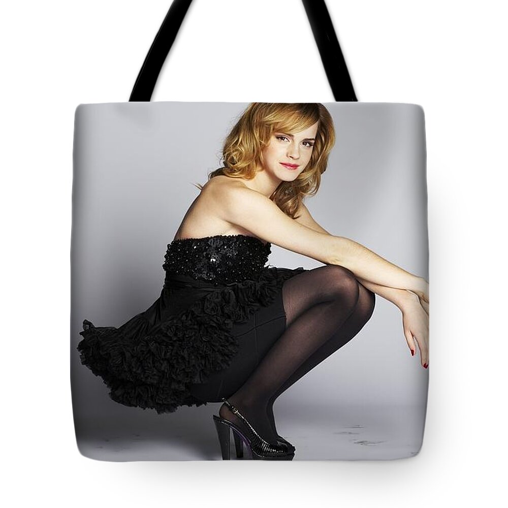 Emma Watson Tote Bag featuring the photograph Emma Watson by Jackie Russo