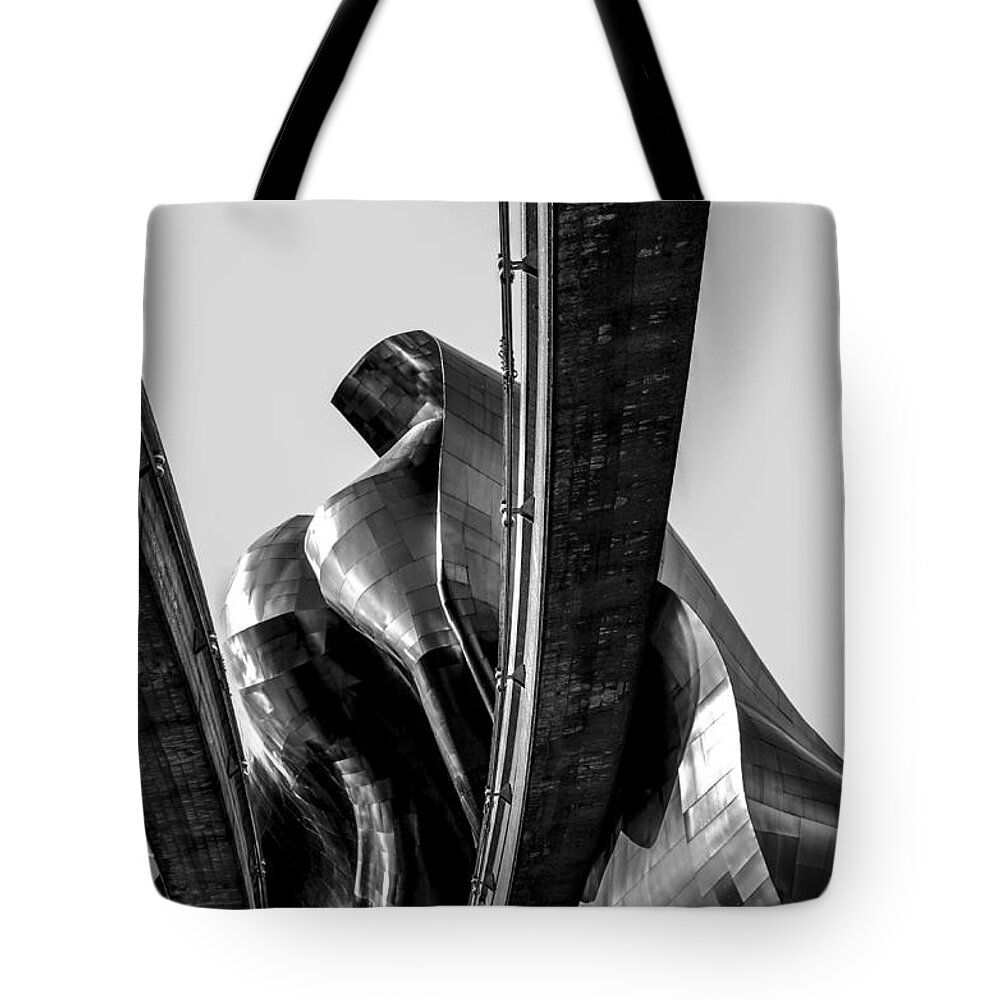 Museum Tote Bag featuring the photograph MoPOP Black and White by Pelo Blanco Photo