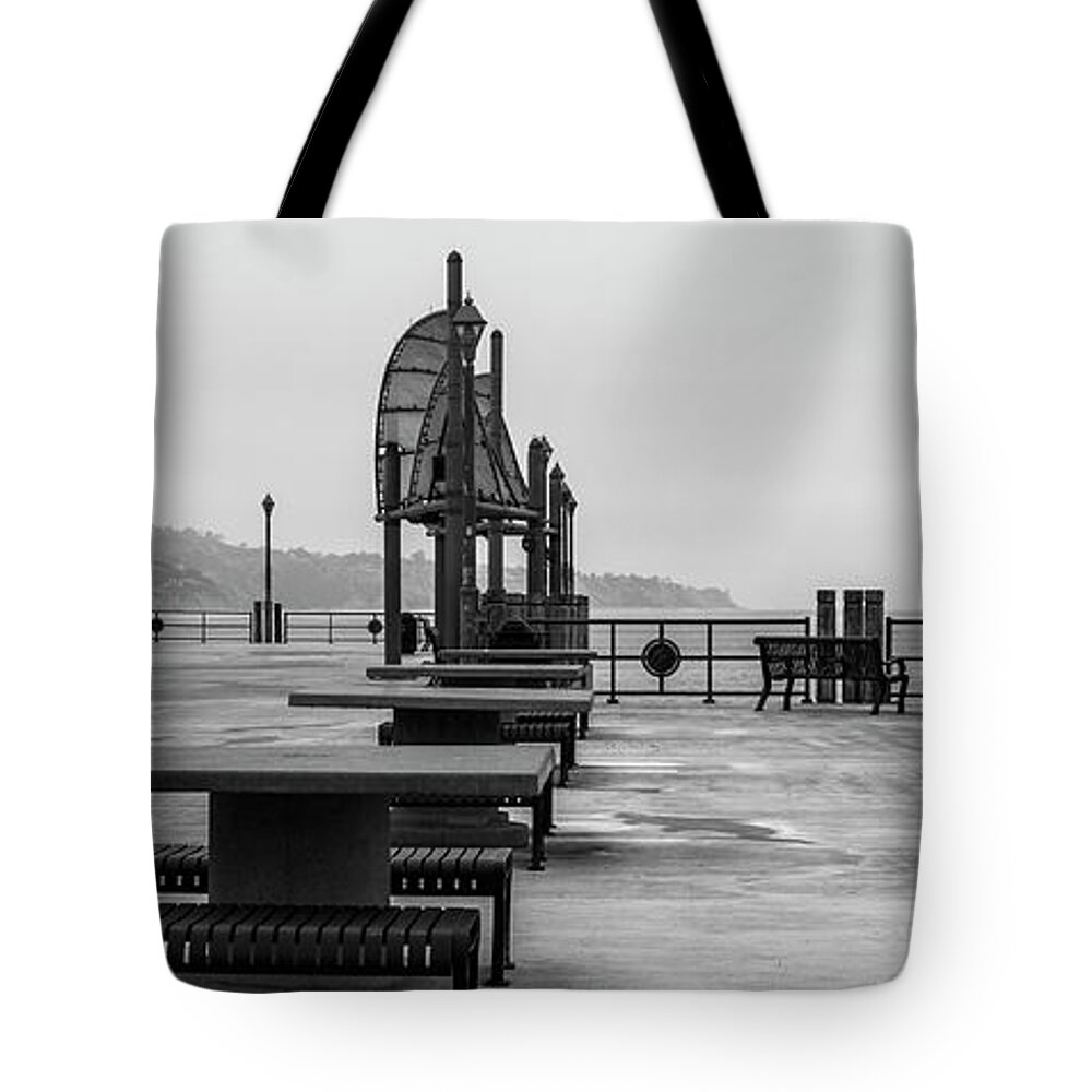 Pier Tote Bag featuring the photograph Empty Pier by Michael Hope