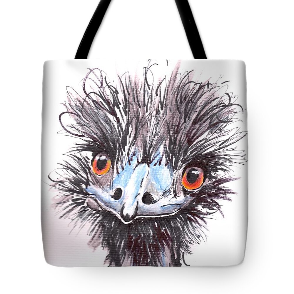 Australia Tote Bag featuring the painting Emusing 5 by Anne Gardner