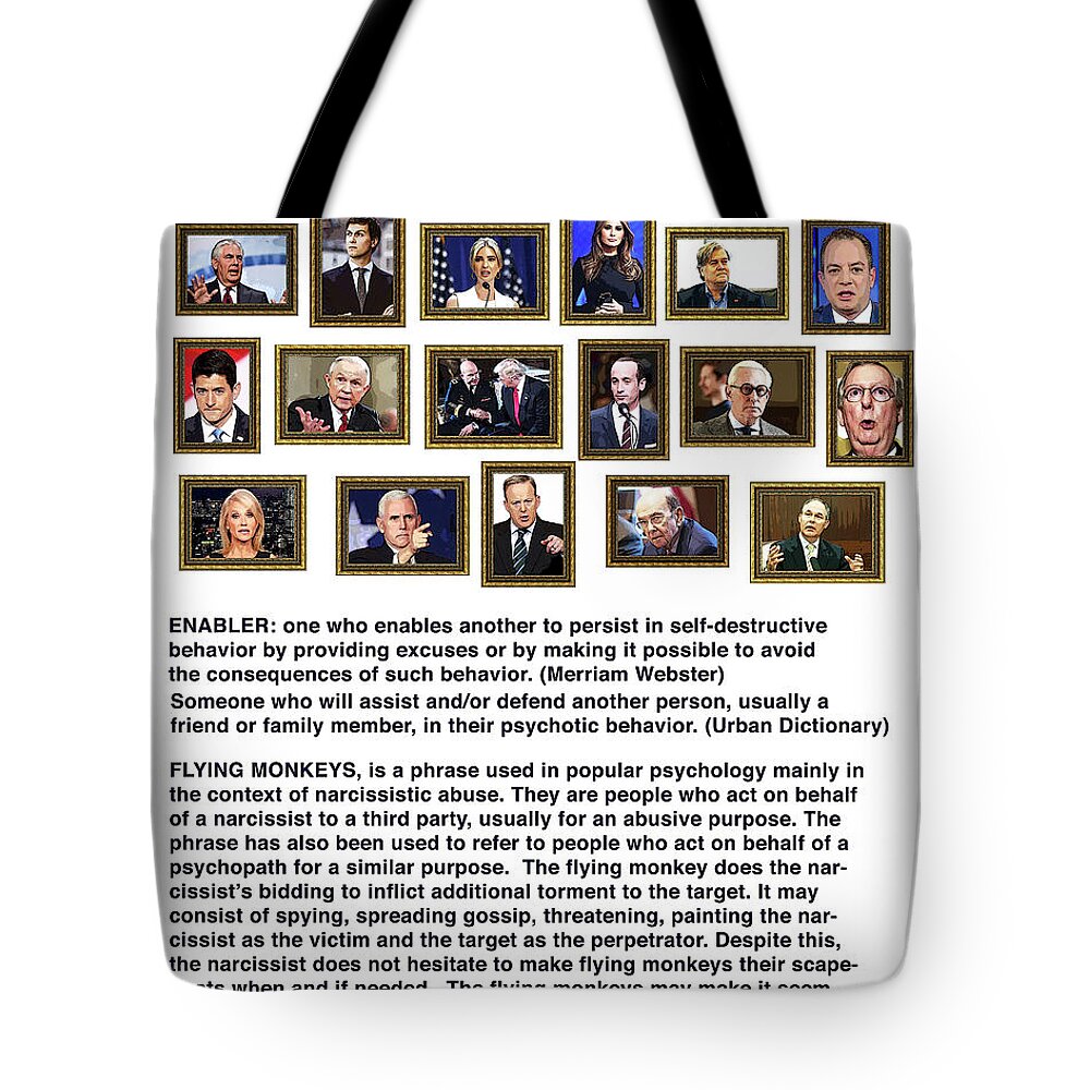 Donald Trump Tote Bag featuring the digital art Enablers by Joe Palermo