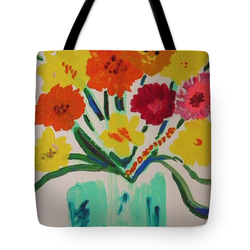 Enchanted Blossoms Tote Bag featuring the painting Enchanted Blossoms by Mary Carol Williams