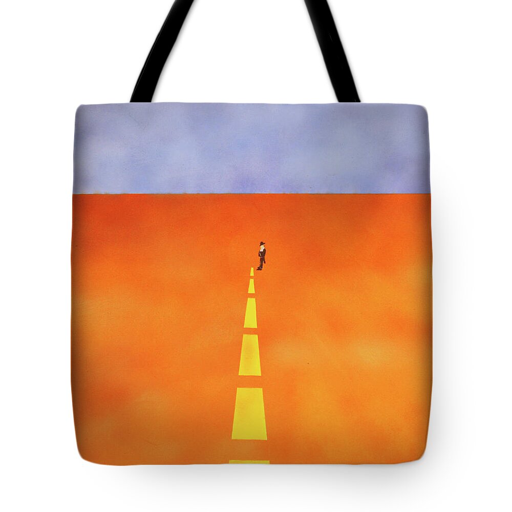 Surrealism Tote Bag featuring the painting End of the Line by Thomas Blood