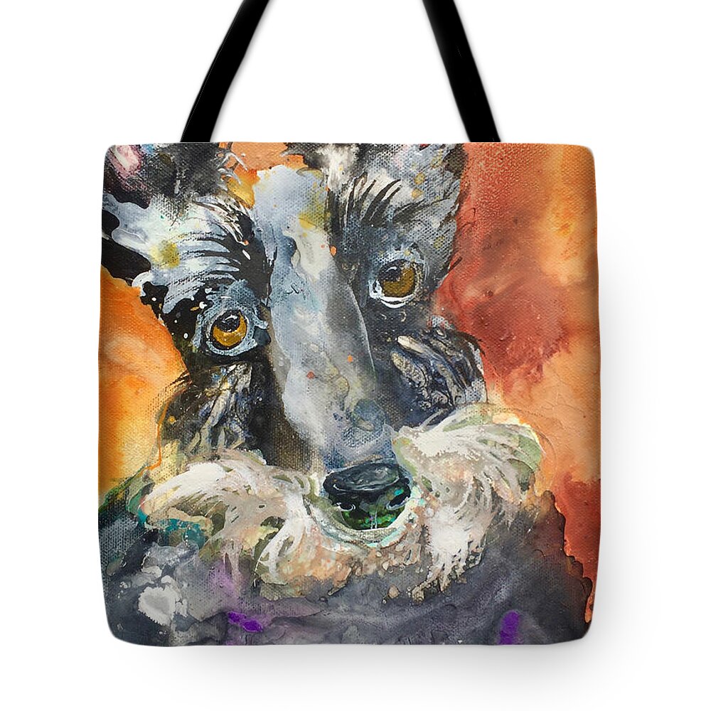 Scotty Dog Tote Bag featuring the painting Endearing by Kasha Ritter