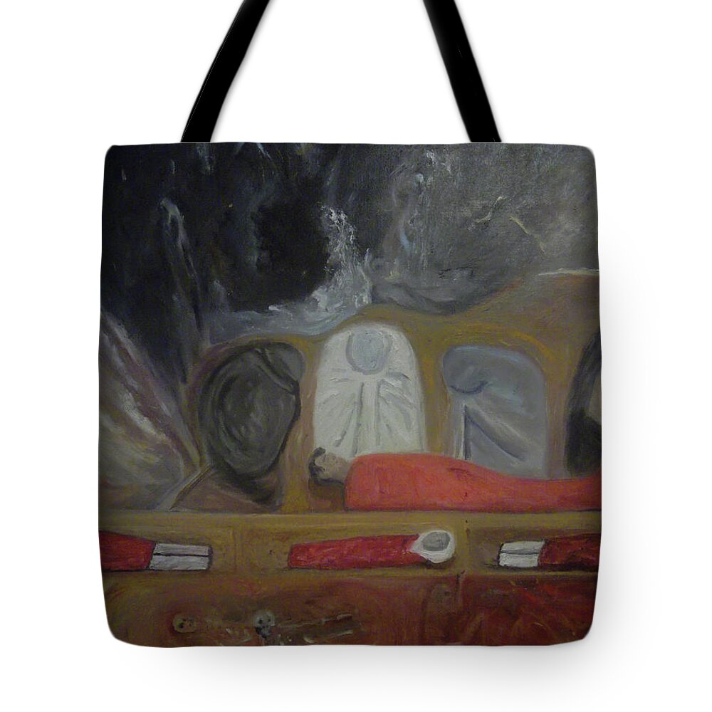 Anguish Tote Bag featuring the painting Endless Anguish by Susan Esbensen