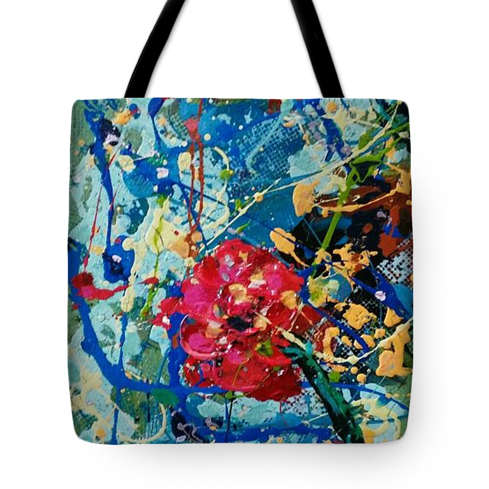 Mixed Medium Tote Bag featuring the painting Endless love 1 by Ray Khalife