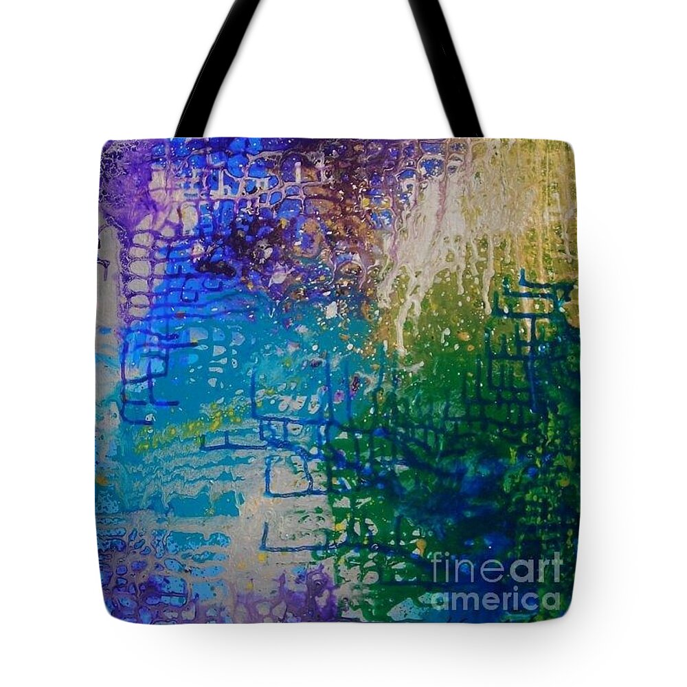Abstract Tote Bag featuring the painting Endless Possibilite by Lori Jacobus-Crawford