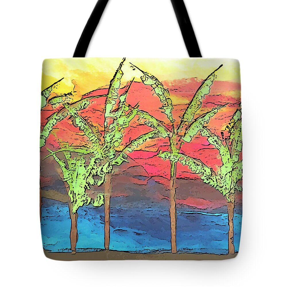 Beach Tote Bag featuring the painting Endless Summers by Linda Bailey