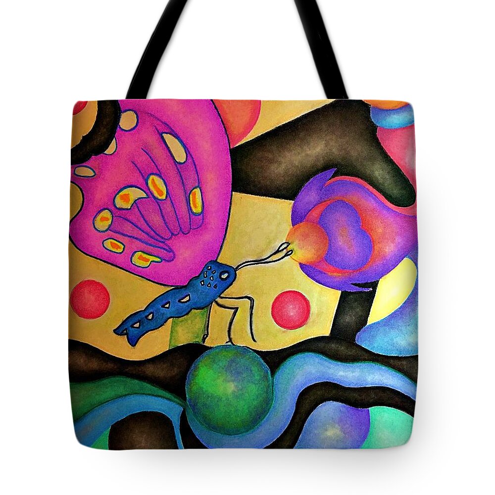 Butterfly Tote Bag featuring the pastel Energy Source by Laurie's Intuitive