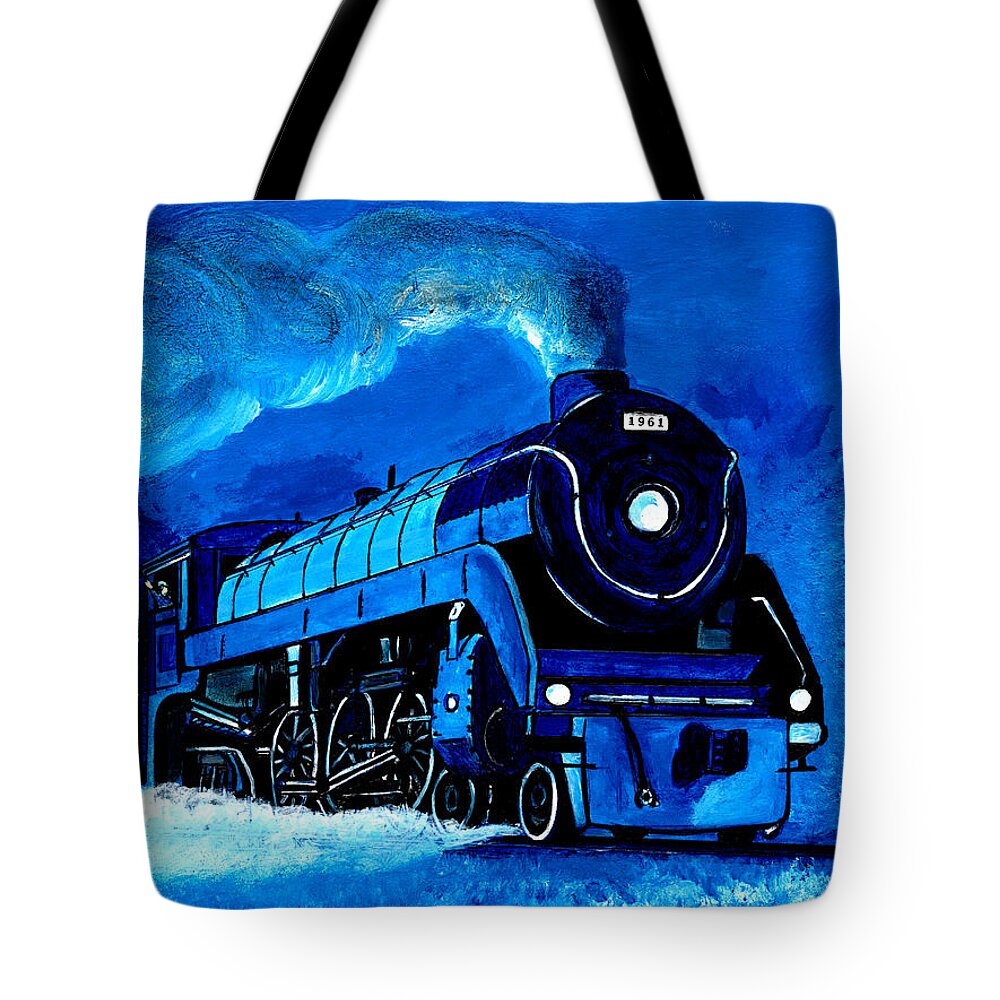 Steam Engines Tote Bag featuring the painting Engine # 1961 by Pj LockhArt