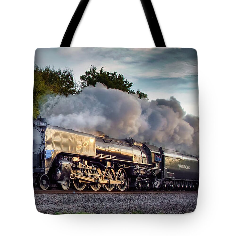 Engine 844 Tote Bag featuring the photograph Engine 844 at the Dora Crossing by James Barber