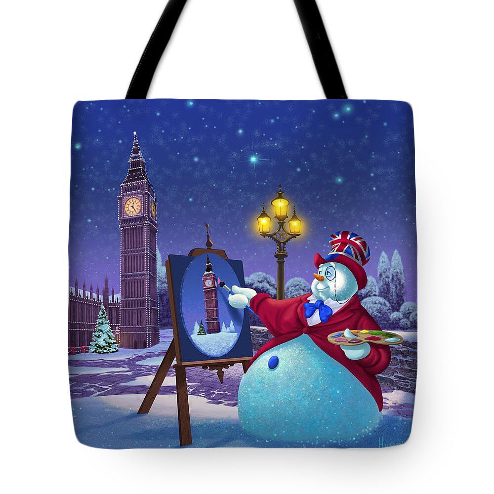 Michael Humphries Tote Bag featuring the painting A Jolly Good Christmas by Michael Humphries