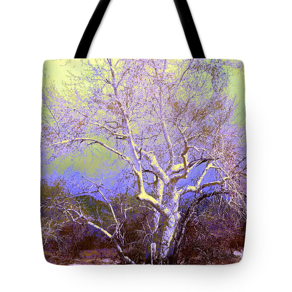 Tucson Tote Bag featuring the photograph Enhanced Cottonwood Tree by M Diane Bonaparte