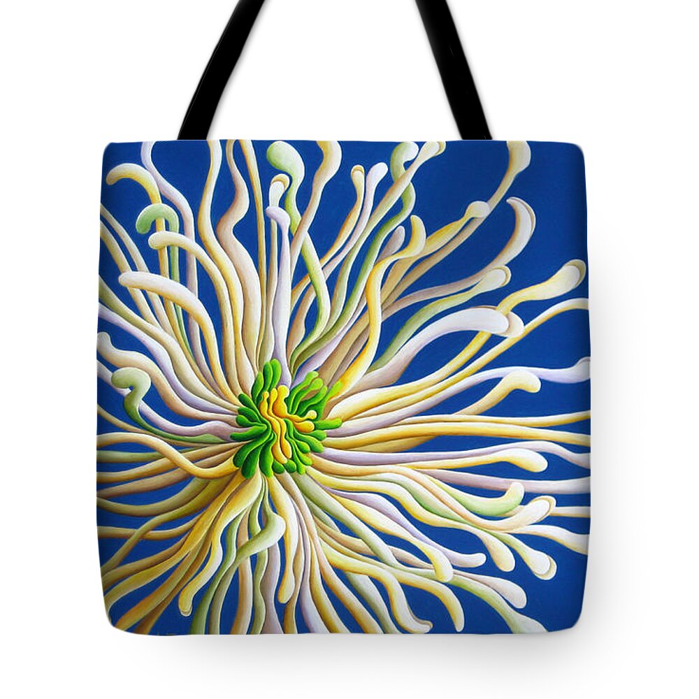 Chrysanthemum Tote Bag featuring the painting Entendulating Serene Blossom by Amy Ferrari