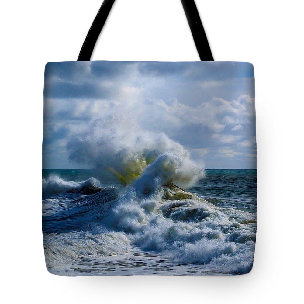 Pacific Ocean Tote Bag featuring the photograph Enter At Your Own Risk by Joe Schofield