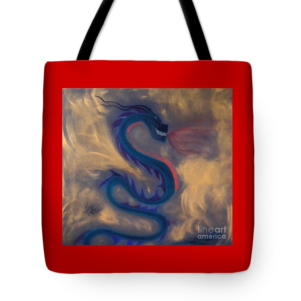 Dragon Tote Bag featuring the painting Enter the Dragon by Artist Linda Marie