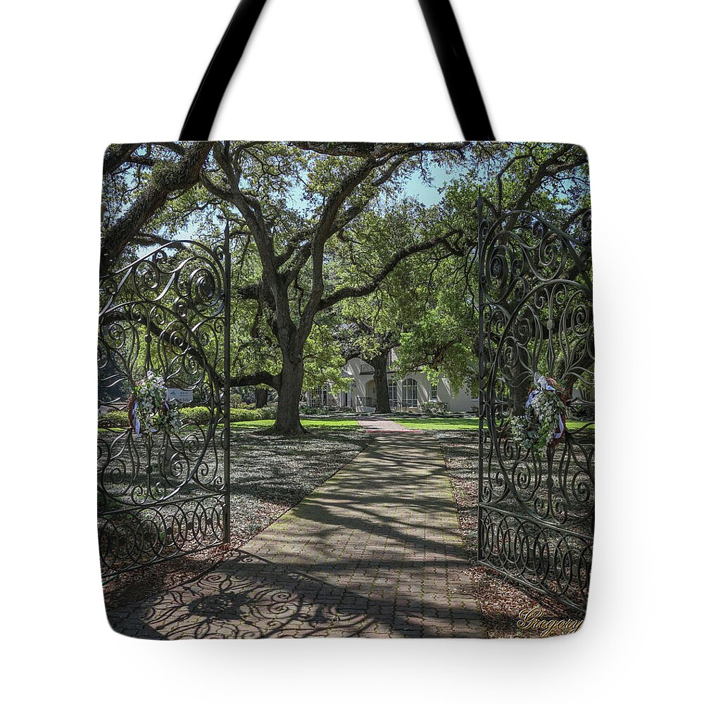 Ul Tote Bag featuring the photograph Entrance Gate to UL Alum House by Gregory Daley MPSA