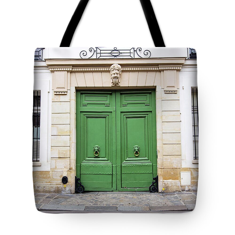 Paris Doors Tote Bag featuring the photograph Envy - Green Paris Door Photography by Melanie Alexandra Price
