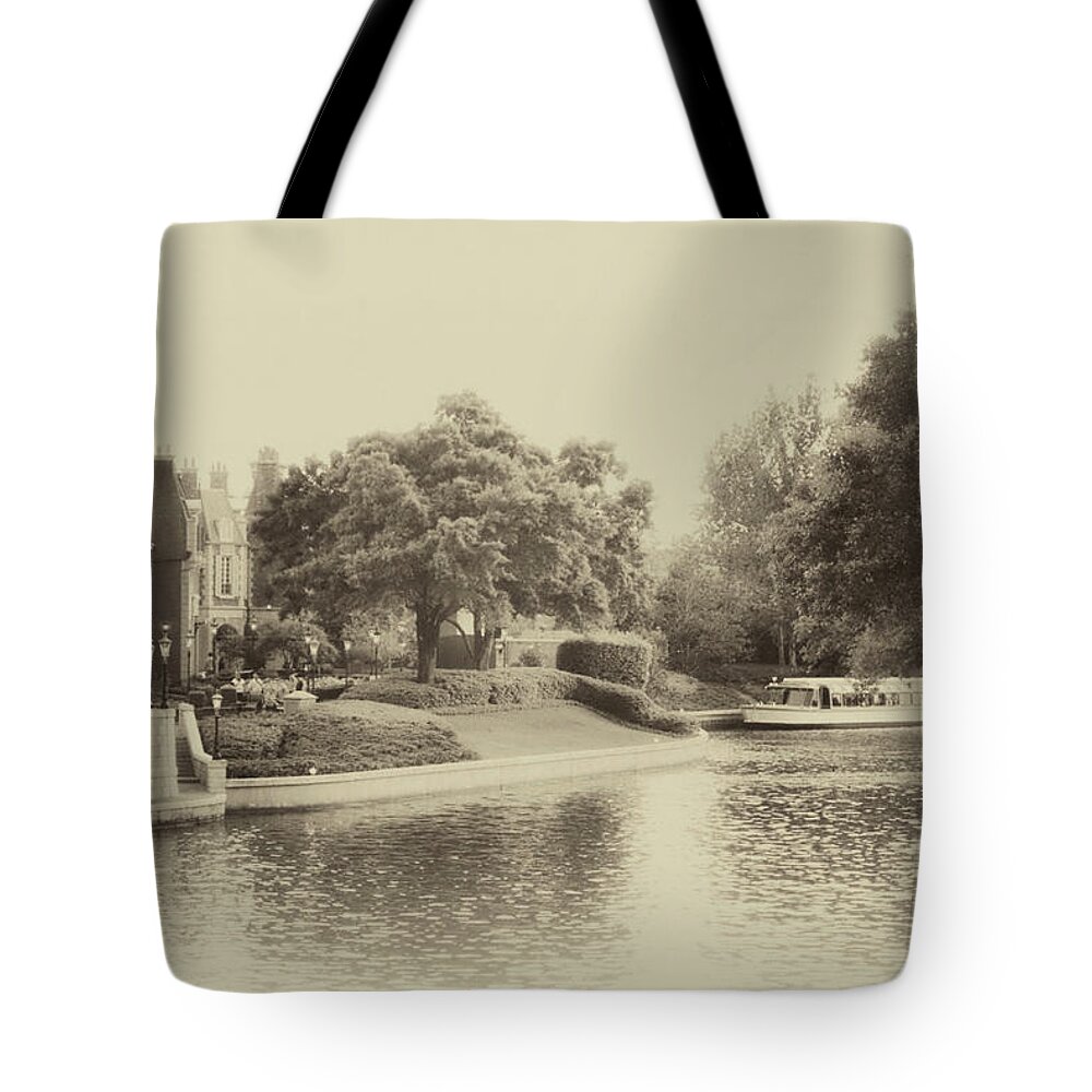 Castle Tote Bag featuring the photograph Epcot International Gateway WDW in Heirloom MP by Thomas Woolworth