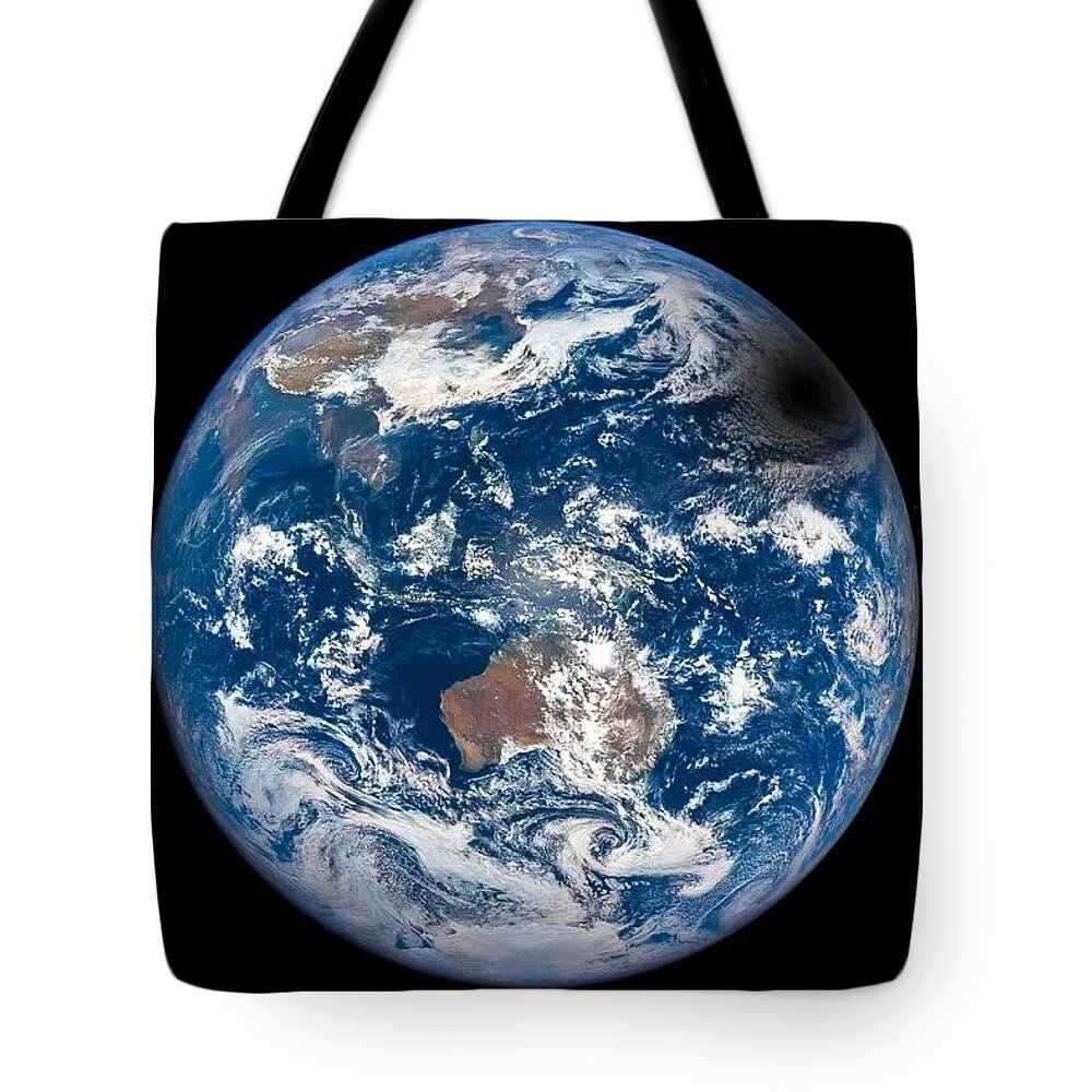 Globe Tote Bag featuring the painting Epic Eclipse, NASA_10 by Celestial Images