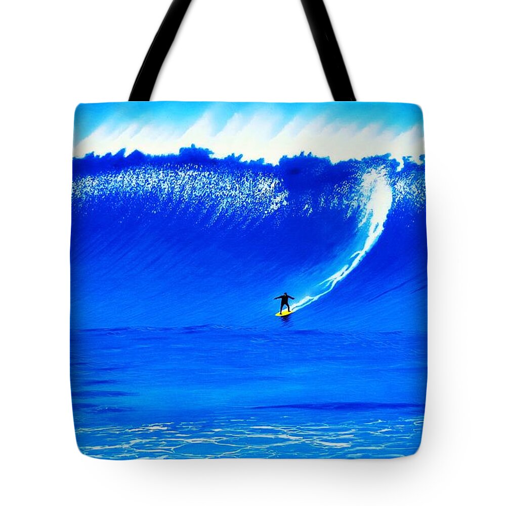 Surfing Tote Bag featuring the painting Oregon 2010 by John Kaelin