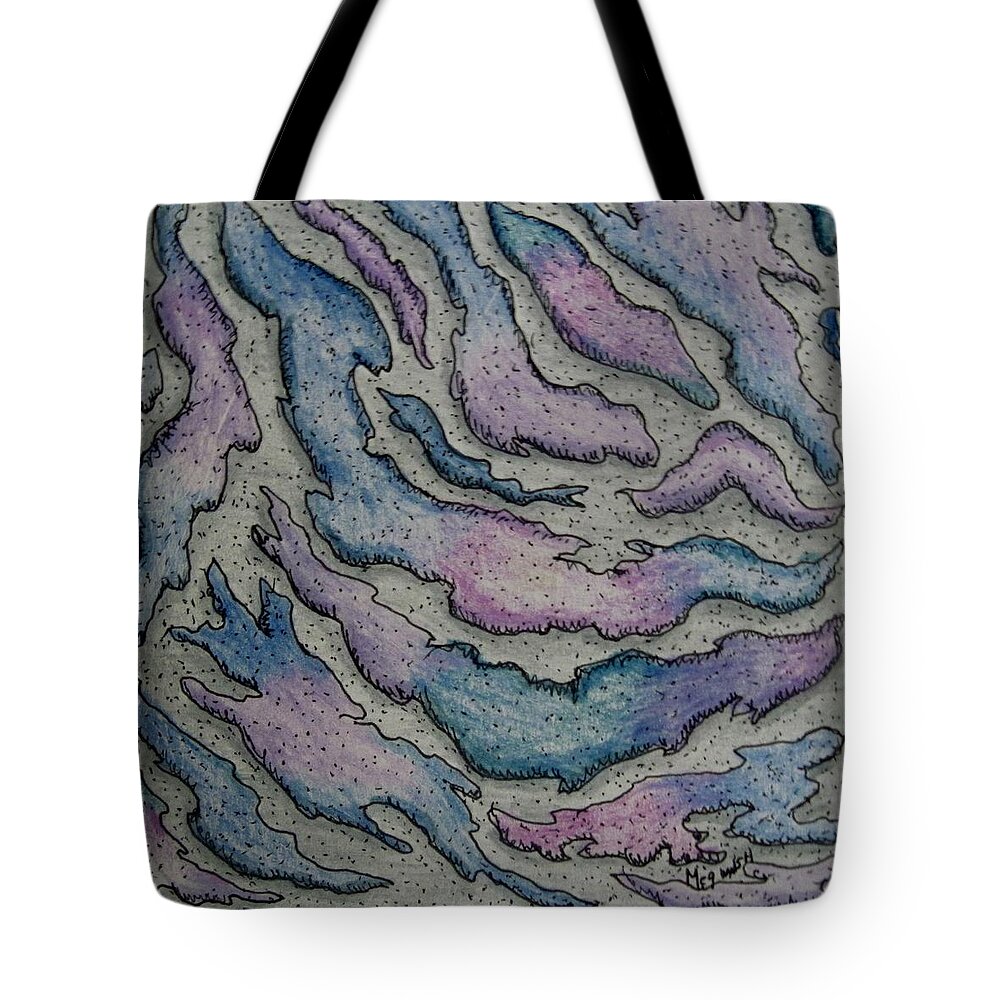 Abstracts Tote Bag featuring the drawing Erosion by Megan Walsh