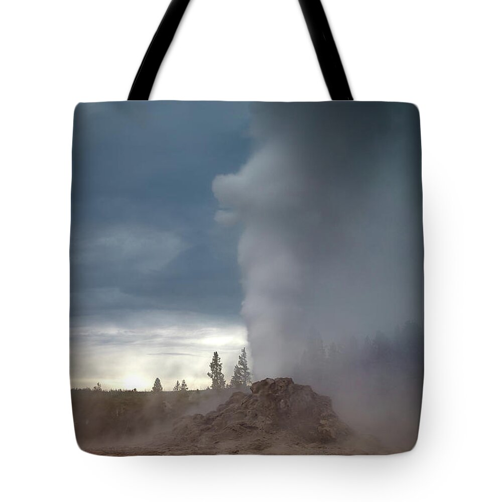Amaizing Tote Bag featuring the photograph Eruption by Edgars Erglis