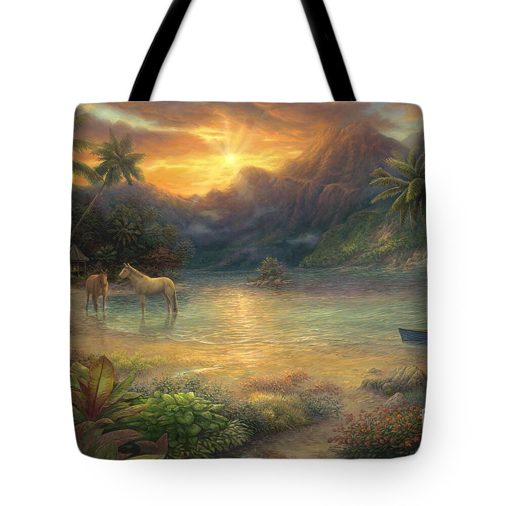 Tropical Picture Tote Bag featuring the painting Escape to Tranquility by Chuck Pinson