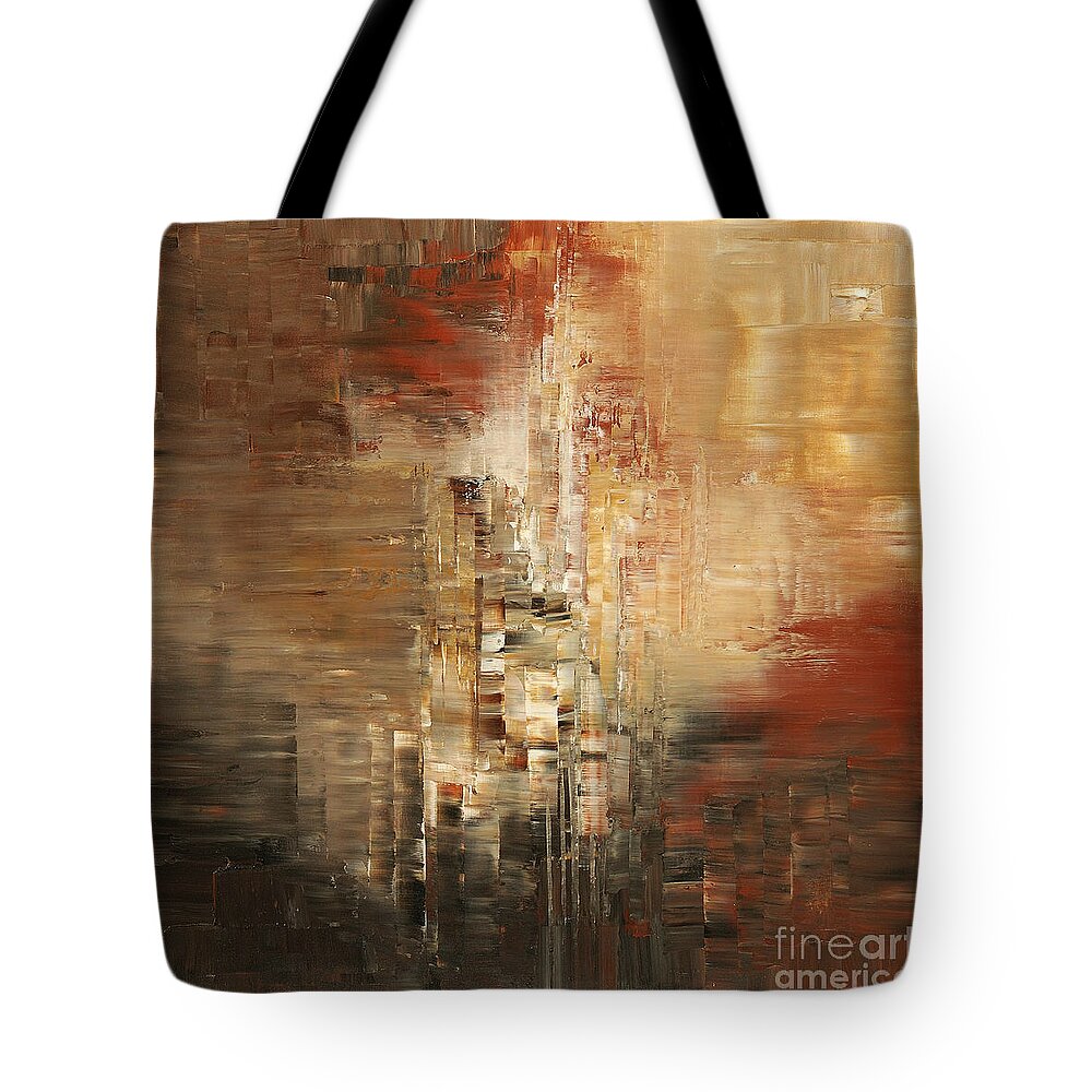 Abstract Tote Bag featuring the painting Essential Connection by Tatiana Iliina
