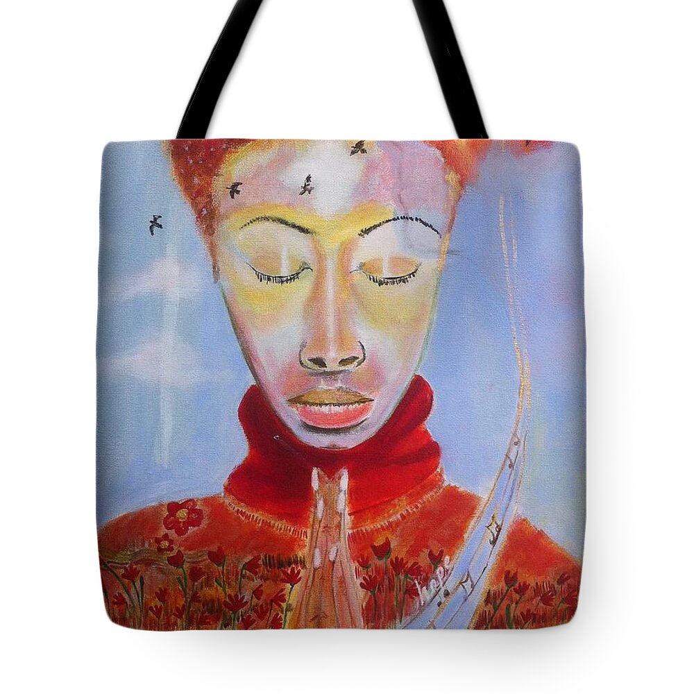 Music Tote Bag featuring the painting Eternal Echoes by Yvonne Payne