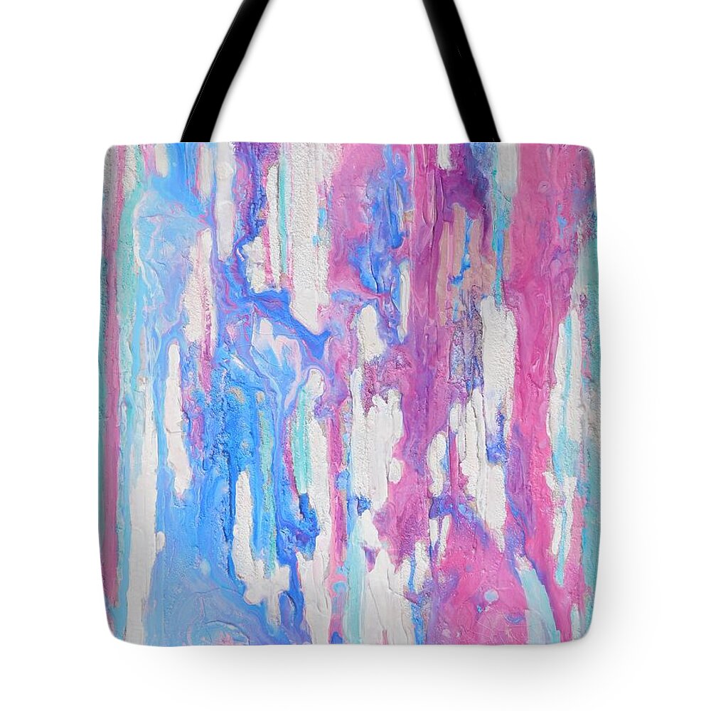 Stripes Tote Bag featuring the mixed media Eternal Flow by Irene Hurdle