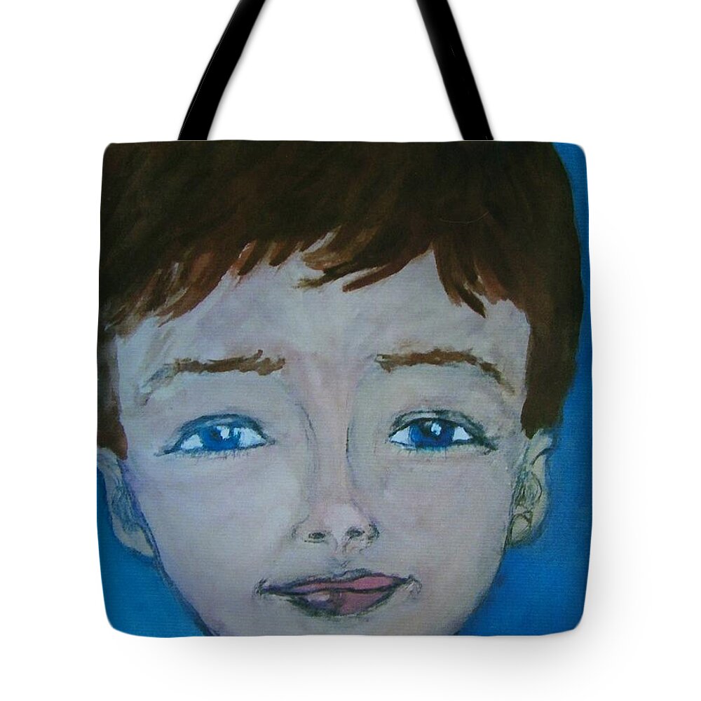 Boy Tote Bag featuring the painting Ethan by Judith Redman