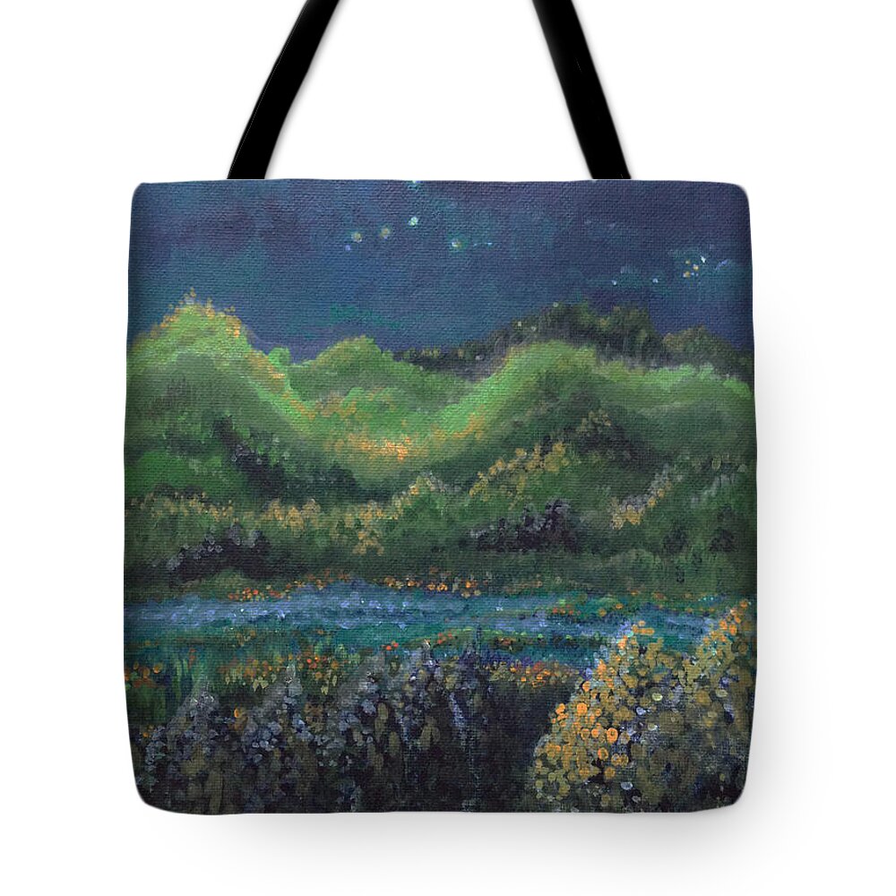 Acrylic Tote Bag featuring the painting Ethereal Reality by Holly Carmichael