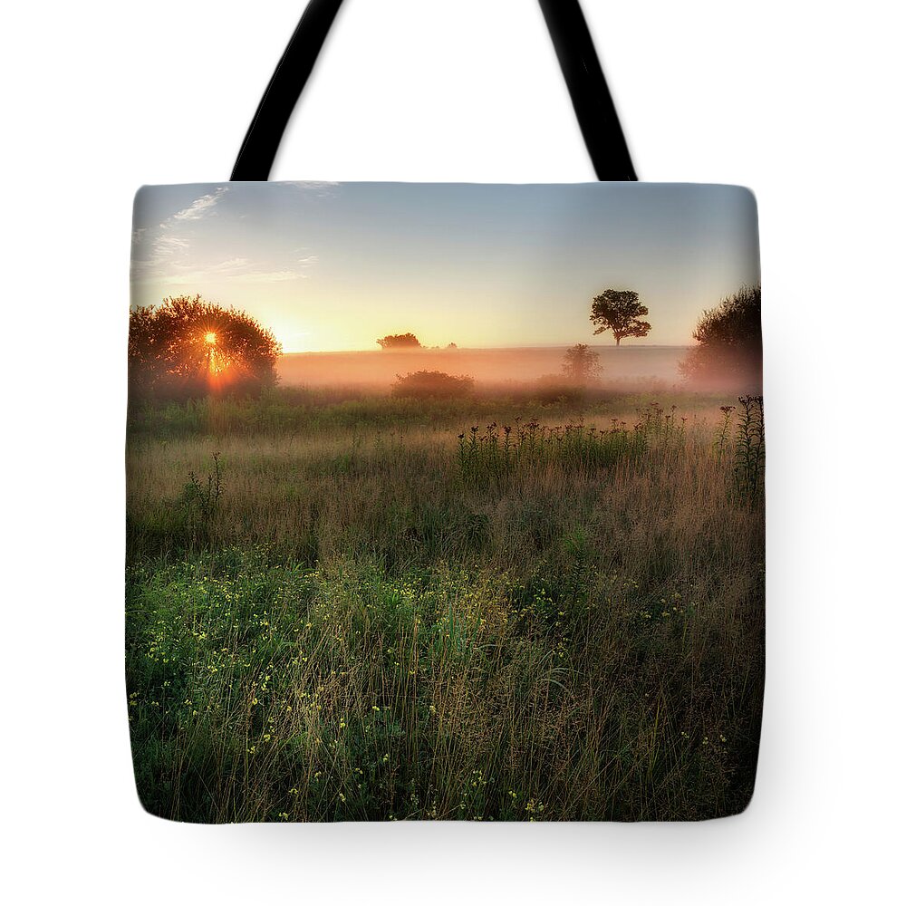 Square Tote Bag featuring the photograph Ethereal Sunrise Square by Bill Wakeley