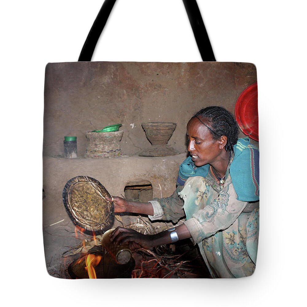 Ethiopia Tote Bag featuring the photograph Ethiopian Coffee Ceremony by Aidan Moran