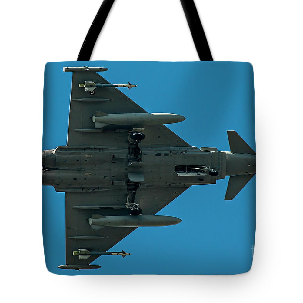 Force Tote Bag featuring the photograph Eurofighter Typhoon 2000 Profile by Roberto Chiartano