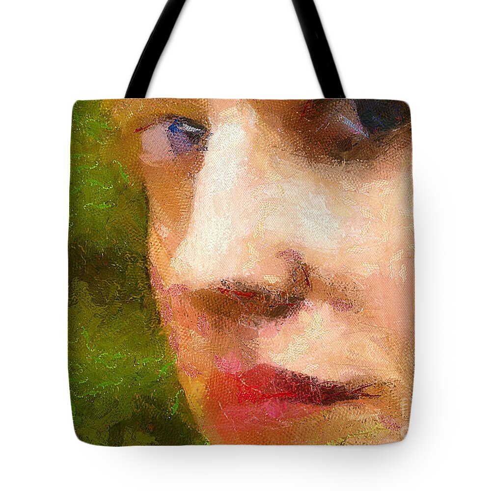 Portrait Tote Bag featuring the digital art Eva Green by Humphrey Isselt