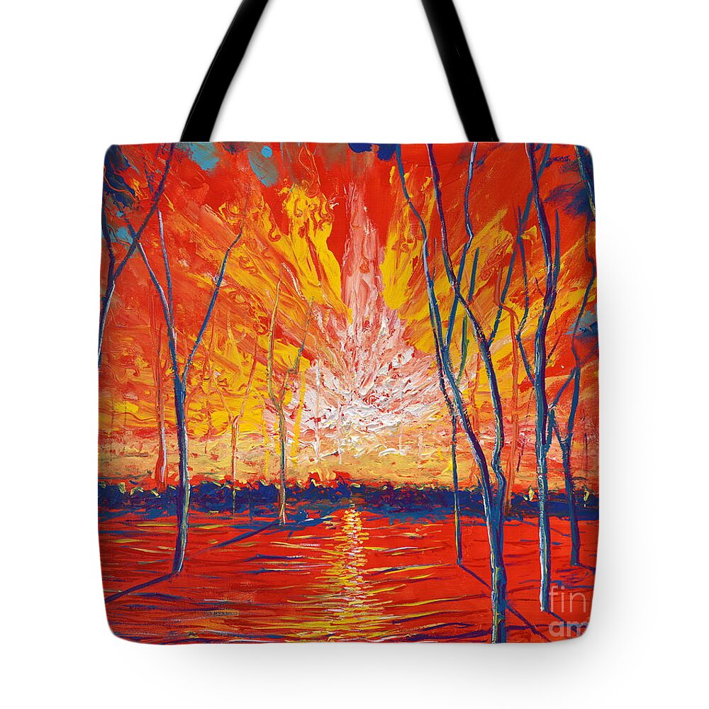 Contemporary Impressionism Tote Bag featuring the painting Even The Trees Get The Blues by Stefan Duncan