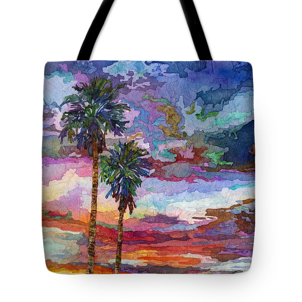Sunset Tote Bag featuring the painting Evening Glow by Hailey E Herrera