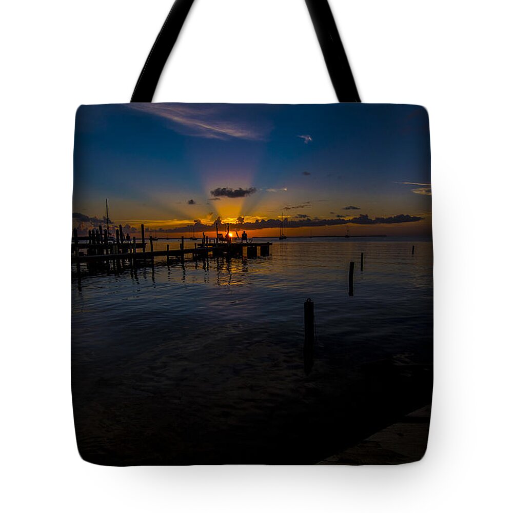 Florida Keys Tote Bag featuring the photograph evening in Key Largo by Kevin Cable