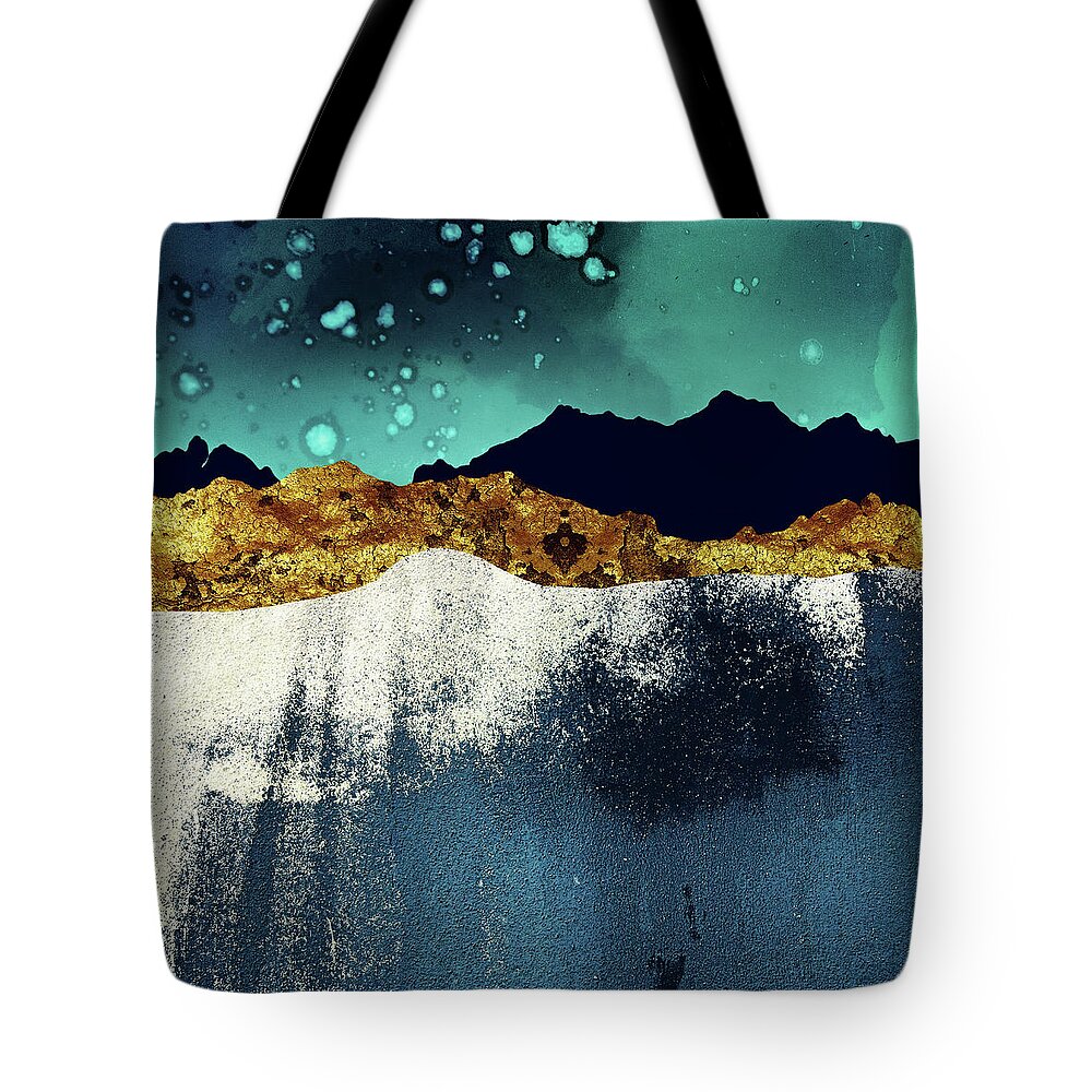 Evening Tote Bag featuring the digital art Evening Stars by Katherine Smit
