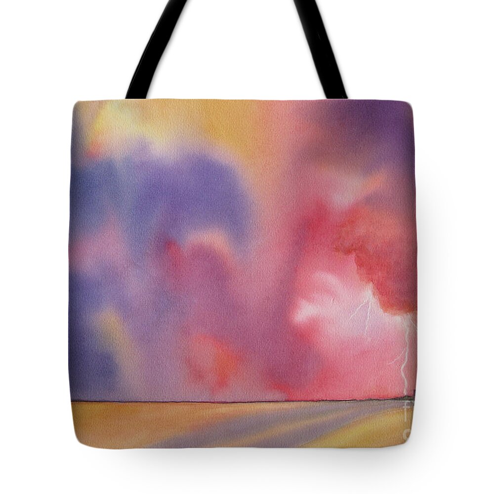 Storm Tote Bag featuring the painting Evening Storm by Deborah Ronglien