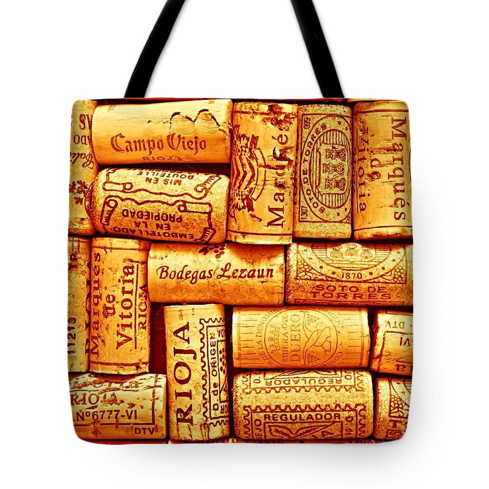 Cork Tote Bag featuring the photograph Every Which Way Rioja by Clare Bevan