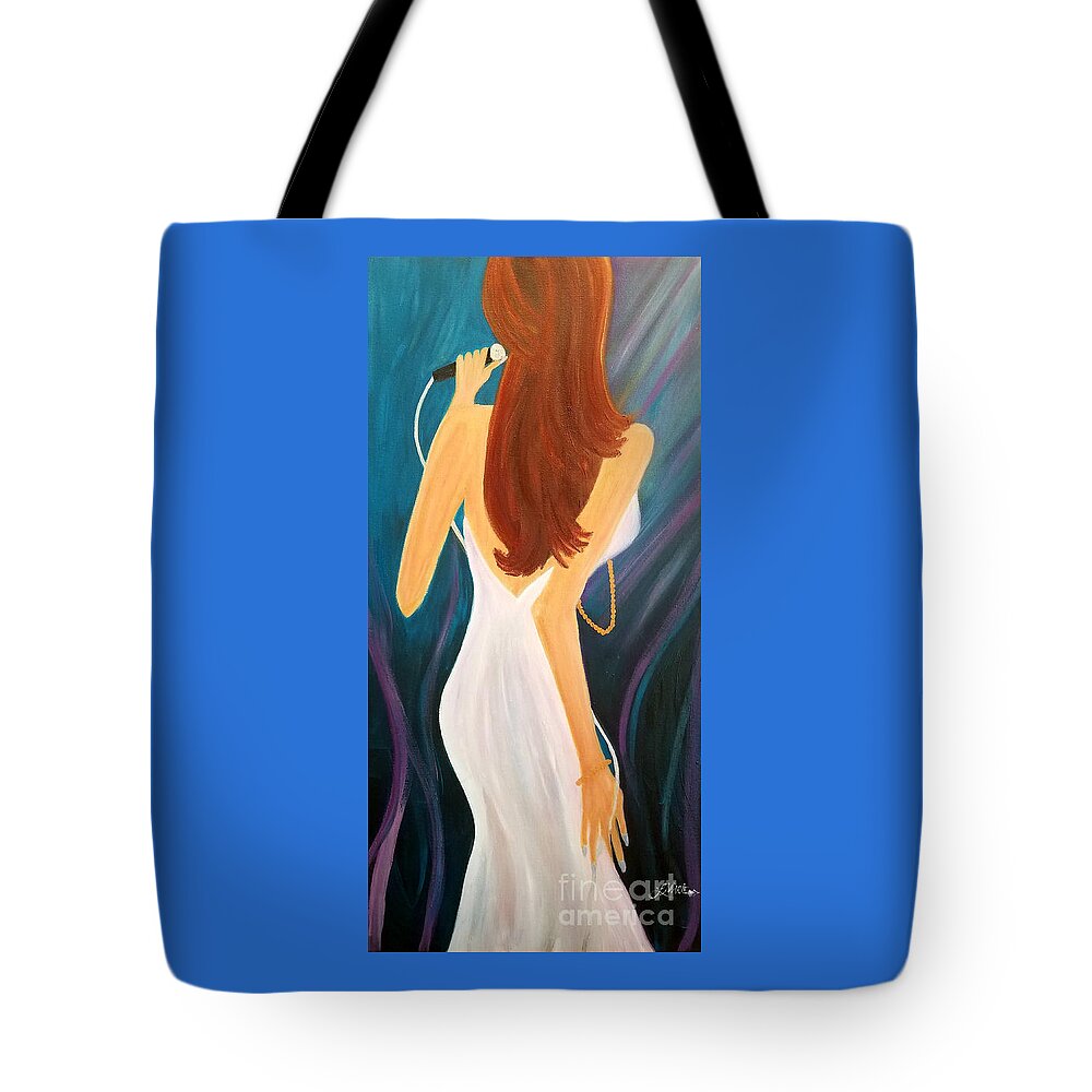 Sing Tote Bag featuring the painting Everybody's Got A Song To Sing by Artist Linda Marie