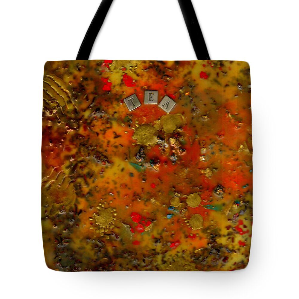 Wood Tote Bag featuring the mixed media Evolution of Tea by Angela L Walker