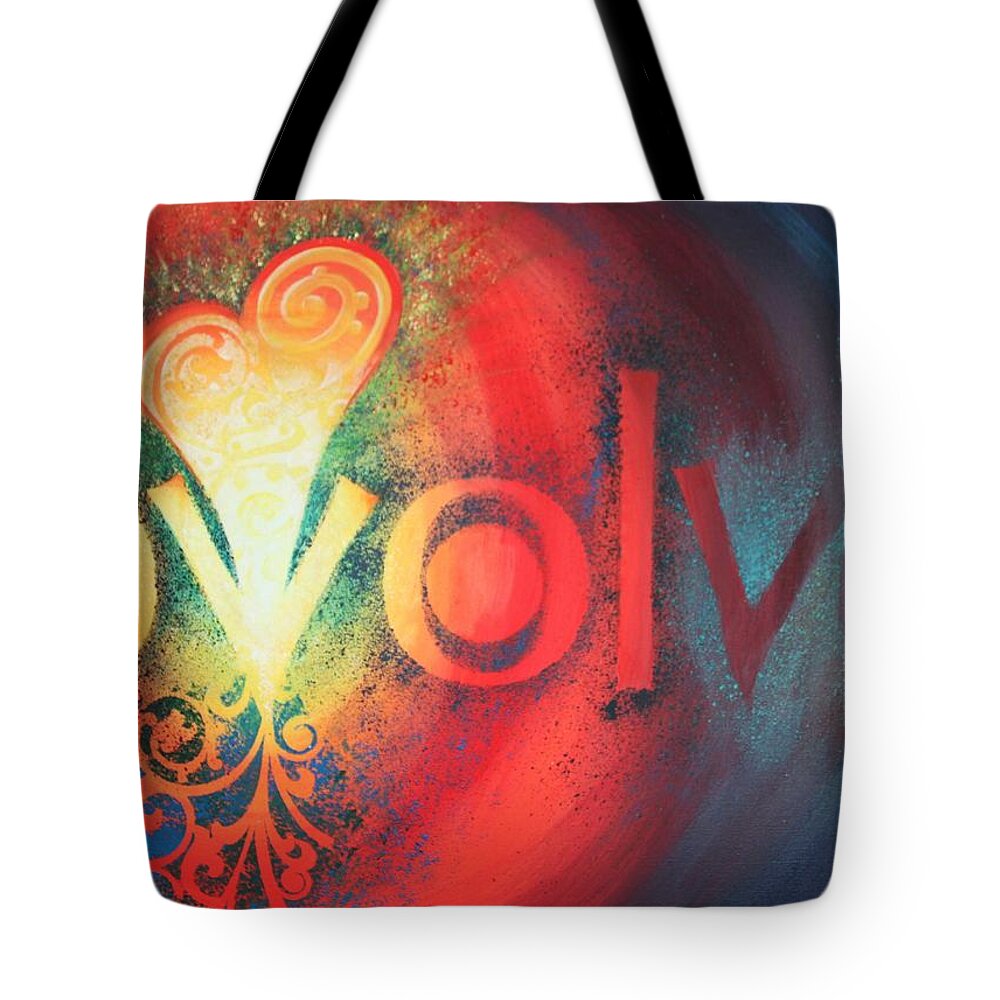 Abstract Framed Prints Tote Bag featuring the painting Evolve by Reina Cottier
