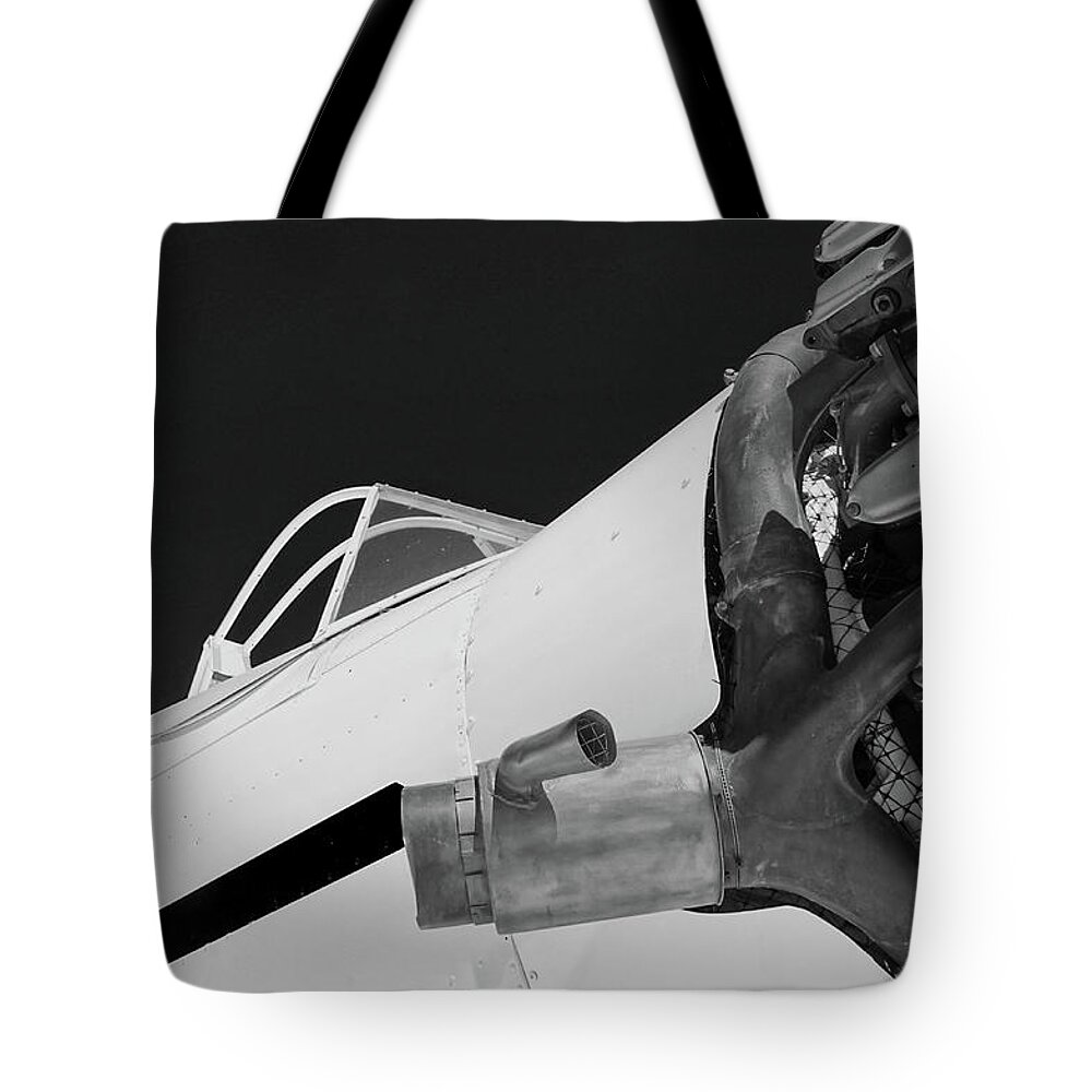 Plane Tote Bag featuring the photograph Exhaust bw #72 by Raymond Magnani