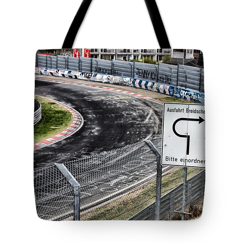 Nurburgring Tote Bag featuring the photograph Exit Breidscheid by Lauri Novak