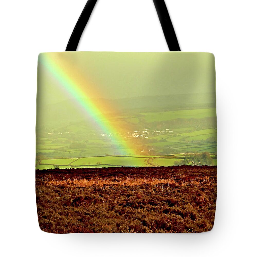 Nature Tote Bag featuring the photograph Exmoor Rainbow by Richard Denyer