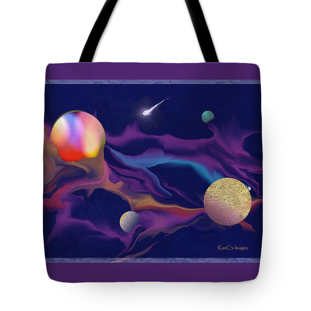 Cosmos Tote Bag featuring the digital art Exotic Worlds 2 by Kae Cheatham